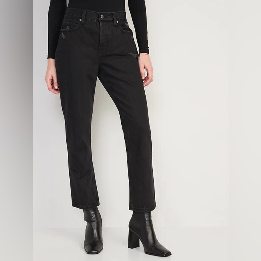 Old Navy high rise slouchy straight secret slim pockets